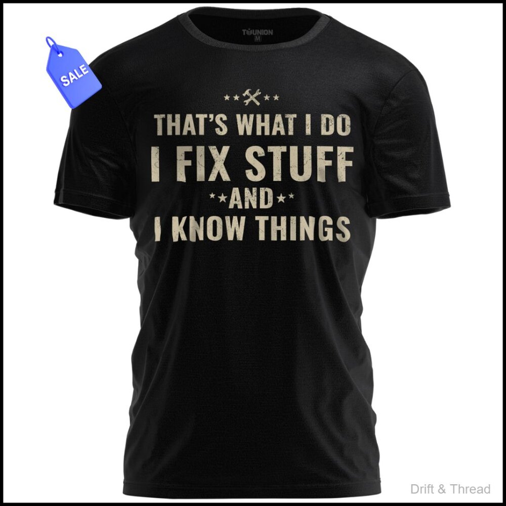Men's Classic Fit Cotton T-Shirt Funny Handyman Dad Joke Tee